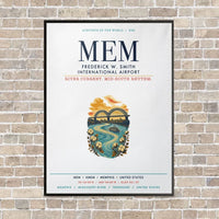 Thumbnail for Frederick W. Smith International Airport Memphis MEM vertical canvas print - framed - white background