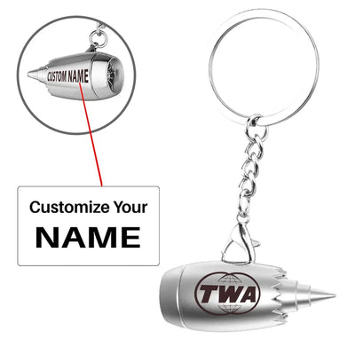 Customisable Trans World Airlines Jet Engine Key Chain