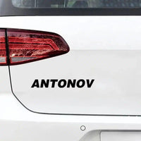 Thumbnail for Antonov & Text Car aviation design car sticker in weather-resistant vinyl.