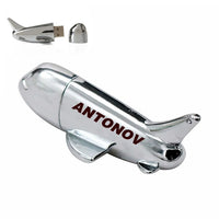 Thumbnail for Antonov & Text aviation design on durable metal casing airplane-shape USB drive.