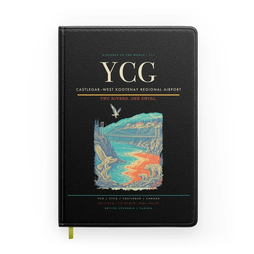 Castlegar–West Kootenay Regional Airport (YCG) design on black notebook