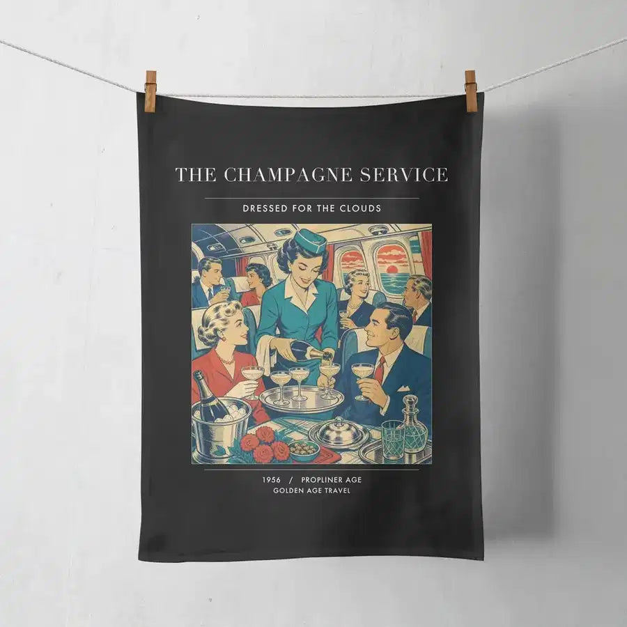 VINTAGE G4087 - The Champagne Service - Designed Towels design on black