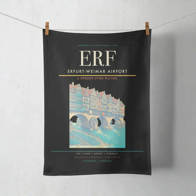 Erfurt-Weimar Airport (ERF) design on black towel