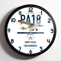 Thumbnail for Piper PA-18 Super Cub design on white framed wall clock