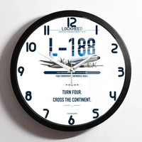 Thumbnail for Lockheed L-188 Electra design on white framed wall clock