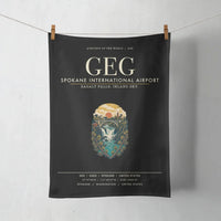 Thumbnail for Spokane International Airport (GEG) design on black towel