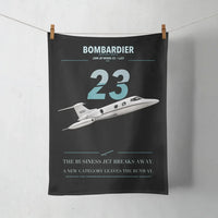 Thumbnail for Bombardier Learjet 23 design on black towel