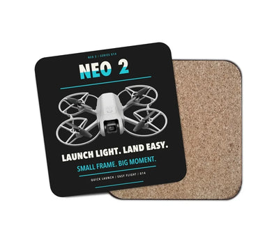 DJI Neo 2 design on black 1 piece coaster