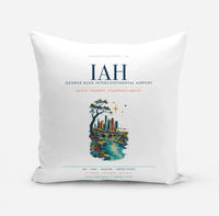 Thumbnail for Houston George Bush Intercontinental Airport (IAH) design on white pillow