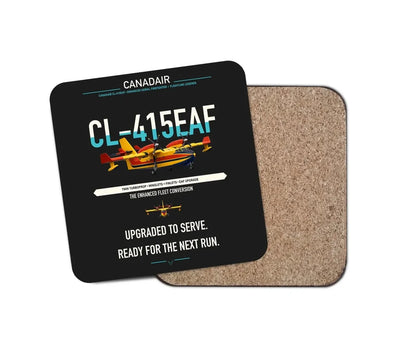 Canadair CL-415EAF design on black 1 piece coaster