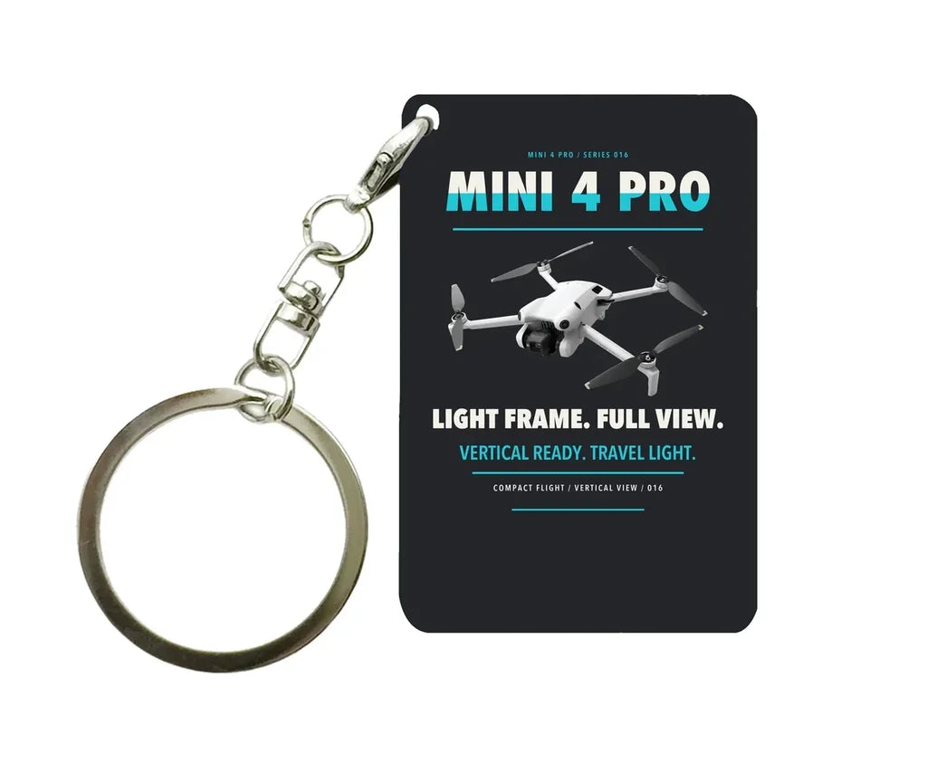 DJI Mini 4 Pro Key Chain design on black key chain