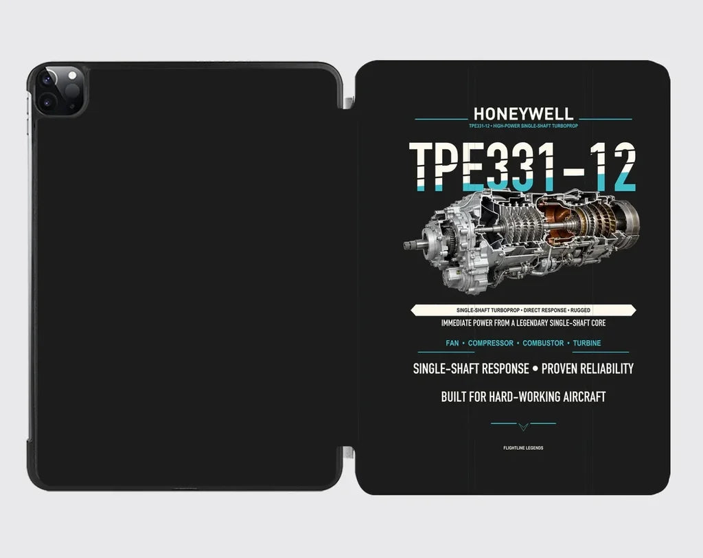 TPE331-12 design on black ipad tablet case