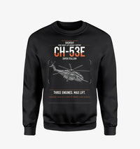 Thumbnail for Sikorsky CH-53E Super Stallion design on black sweatshirt