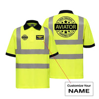 Thumbnail for %100 Original Aviator aviation design printed on soft cotton reflective polo shirt.