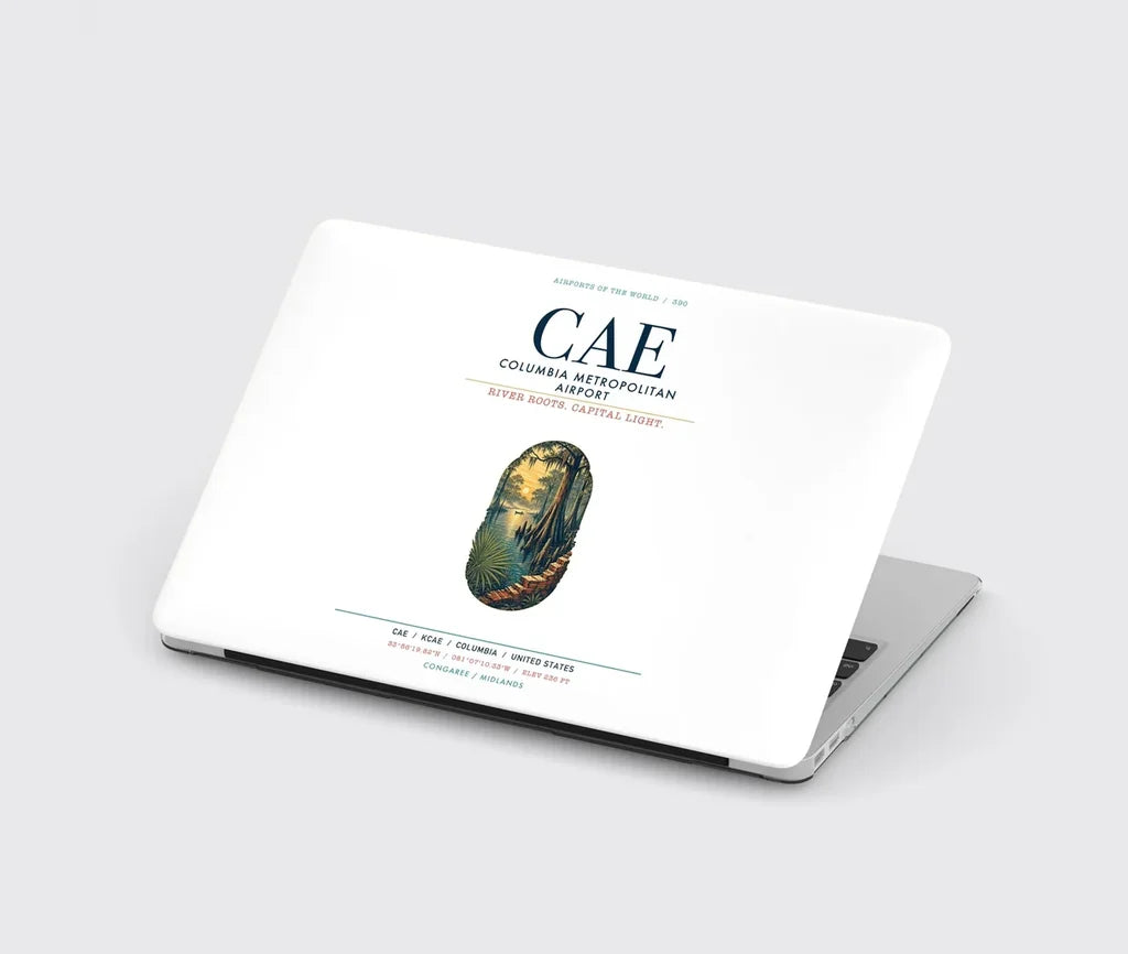 Columbia Metropolitan Airport (CAE) design on white MacBook case