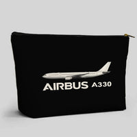 Thumbnail for The Airbus A330 aviation design zipper pouch, durable polyester construction.