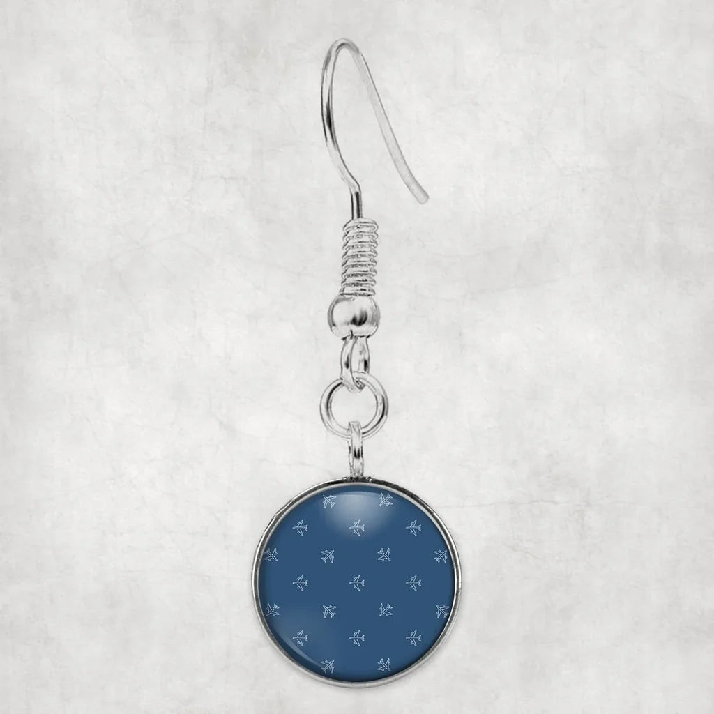 Nice Airplanes (Blue) aviation-themed earrings, polished hypoallergenic alloy.