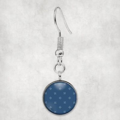 Nice Airplanes (Blue) aviation-themed earrings, polished hypoallergenic alloy.