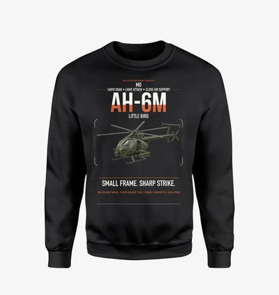 MD AH-6M Little Bird design on black sweatshirt