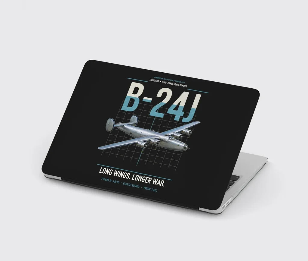 B-24J Liberator design on black MacBook case