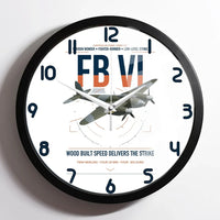 Thumbnail for de Havilland Mosquito FB VI design on white framed wall clock