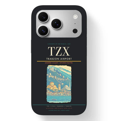 Trabzon Airport (TZX) design on black iPhone 17 Pro MagSafe case