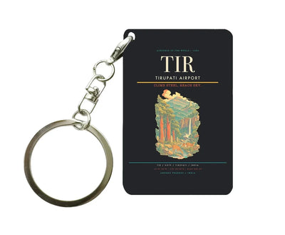 Tirupati Airport (TIR) design on black key chain