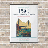 Thumbnail for Tri-Cities Airport PSC — Pasco vertical canvas print - framed - white background
