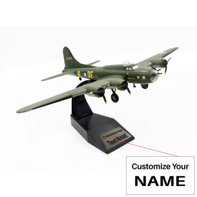 Side view of 1/144 American B-17 Flying Fortress Heavy Bomber Airplane Model aviation military aircraft model in diecast meta.