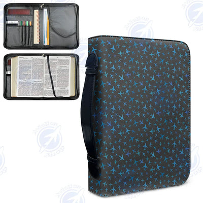 Many Airplanes Gray aviation PU accessories bag in PU faux leather.