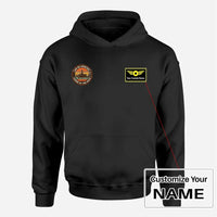 Thumbnail for Retro Apache AH-64 aviation design on soft cotton blend men's hoodie with small chest logo.