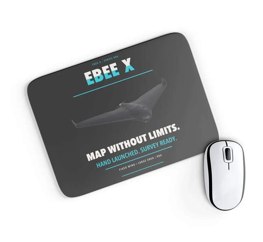 AgEagle eBee X design on black rectangle mouse pad