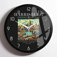 Thumbnail for HARRISBURG - Poster - Wall Clock Framed - Black