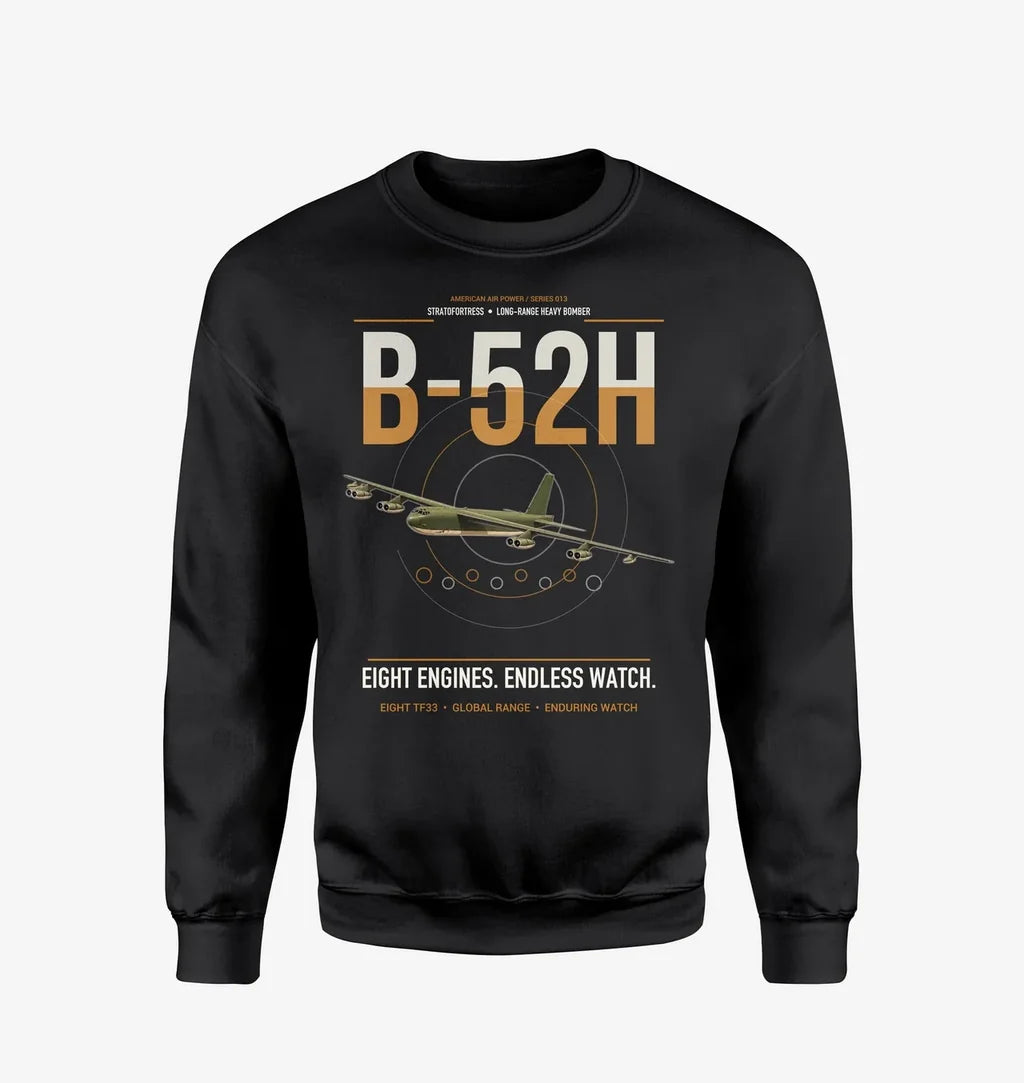 B-52H Stratofortress design on black sweatshirt