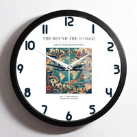 Thumbnail for VINTAGE G4100 - The Round The World - Designed Wall Clocks design on white framed