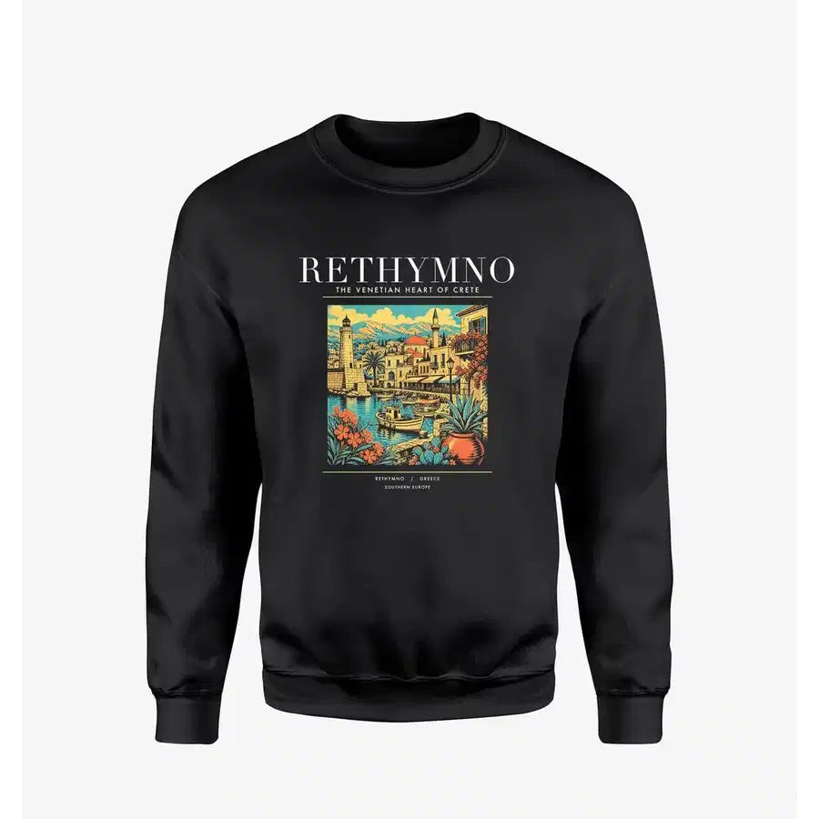 RETHYMNO - Poster - Sweatshirt - Black