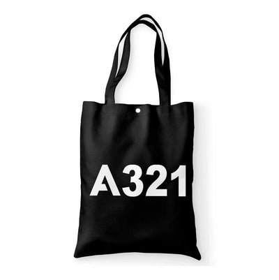 Airbus A321 Flat Text aviation design tote bag, canvas construction.