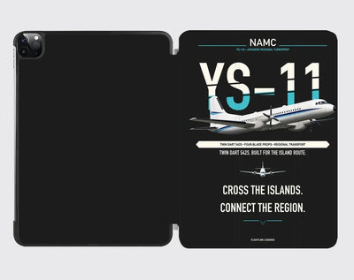 NAMC YS-11A design on black ipad tablet case