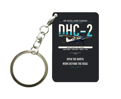 DHC-2 Beaver Mk I design on black designed key chain, double-side print