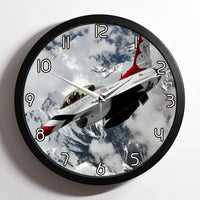 Thumbnail for US AirForce Show Fighter Jet 16 aviation design on premium wood and metal wall clock.