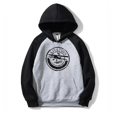 Aviation Lovers aviation design on colourful cotton blend colourful hoodie.