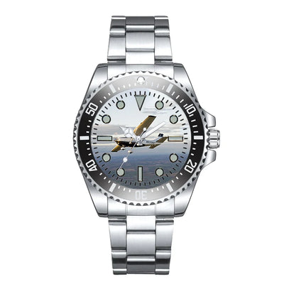 Cruising Cessna Luxury Aviators aviation-themed aviator watch, polished premium stainless steel.