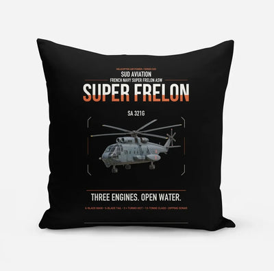 Sud Aviation SA 321G Super Frelon design on black pillow
