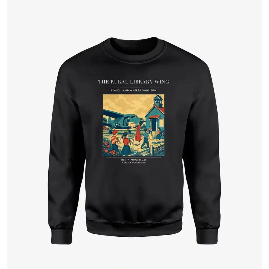 VINTAGE G4392 - The Rural Library Wing - Designed Sweatshirts design on black