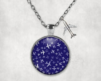 Thumbnail for Different Sizes Seamless Airplanes Necklaces aviation design on premium acrylic seamless airplane wall craft.