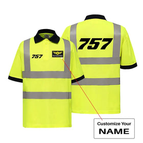 Boeing 757 Flat Text Reflective Polo T-Shirts