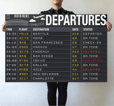 Airport Terminal Sign aviation design on premium poster paper poster.
