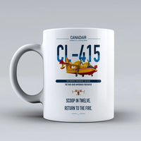 Thumbnail for Canadair CL-415 design on white ceramic mug, double-side print