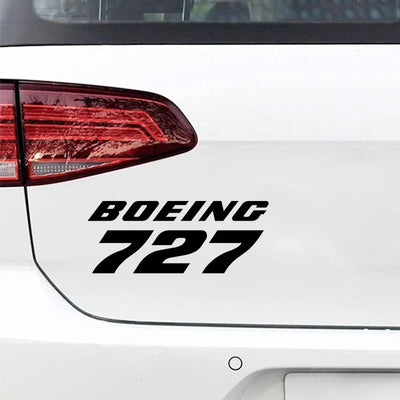 Boeing 727 & Text Car aviation design car sticker in weather-resistant vinyl.