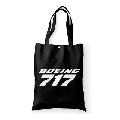 Boeing 717 & Text aviation print tote bag, canvas.